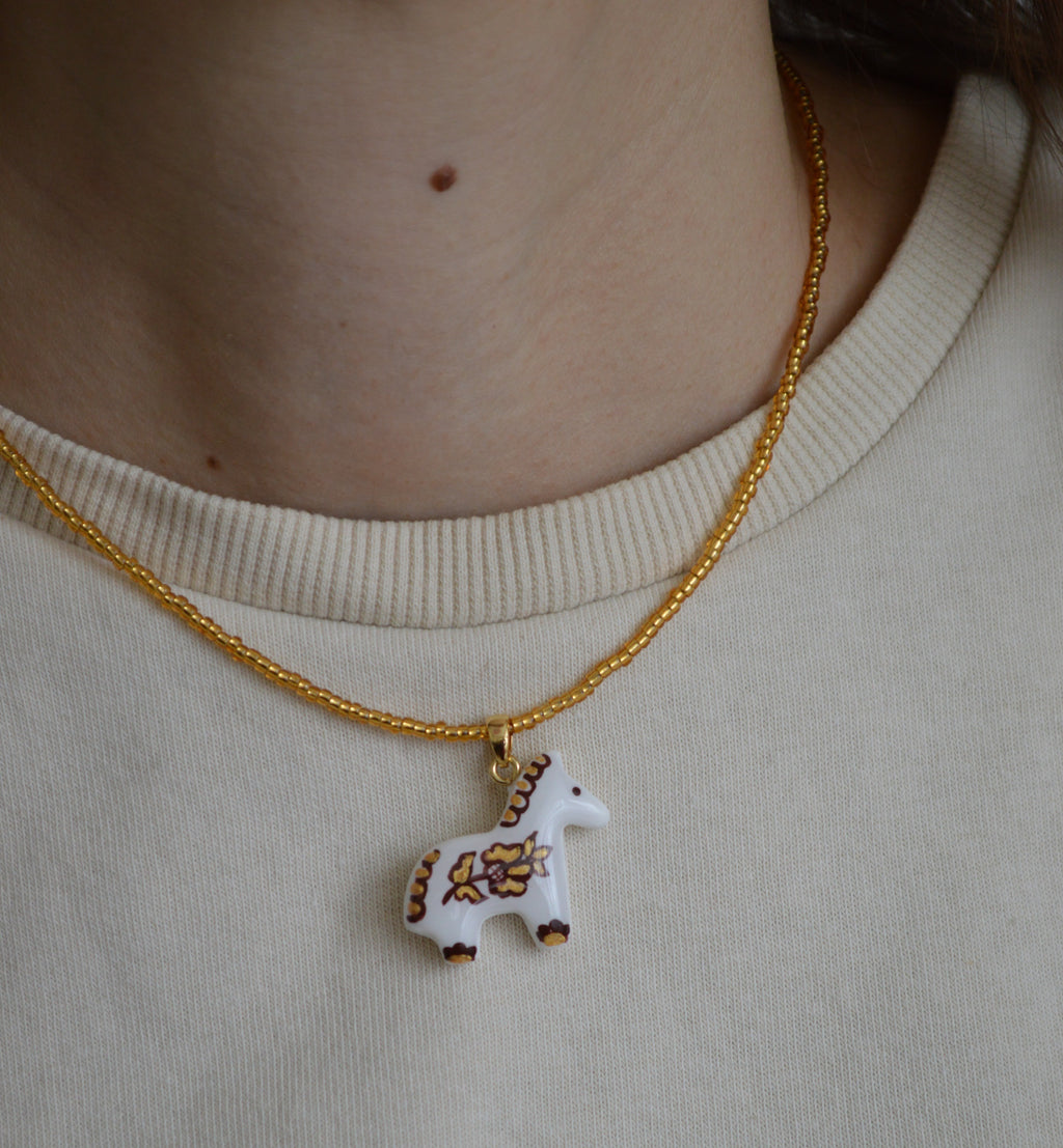 Намисто "Коник". Прикраса коник. Підвіска - коник з полімерної глини. Намисто з коником. Коник з малюнком. Коник розпис.