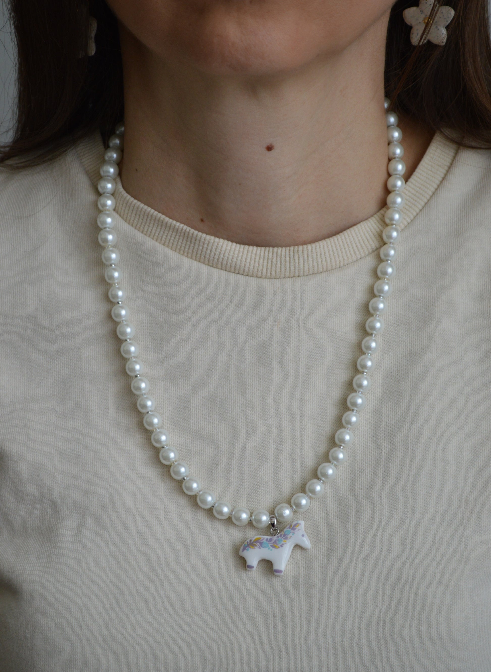 Намисто "Коник". Прикраса коник. Підвіска - коник з полімерної глини. Намисто з коником. Коник з малюнком. Коник розпис.