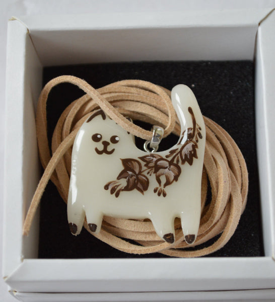 Прикраса "Підвіска Котик з петриківським розписом"
